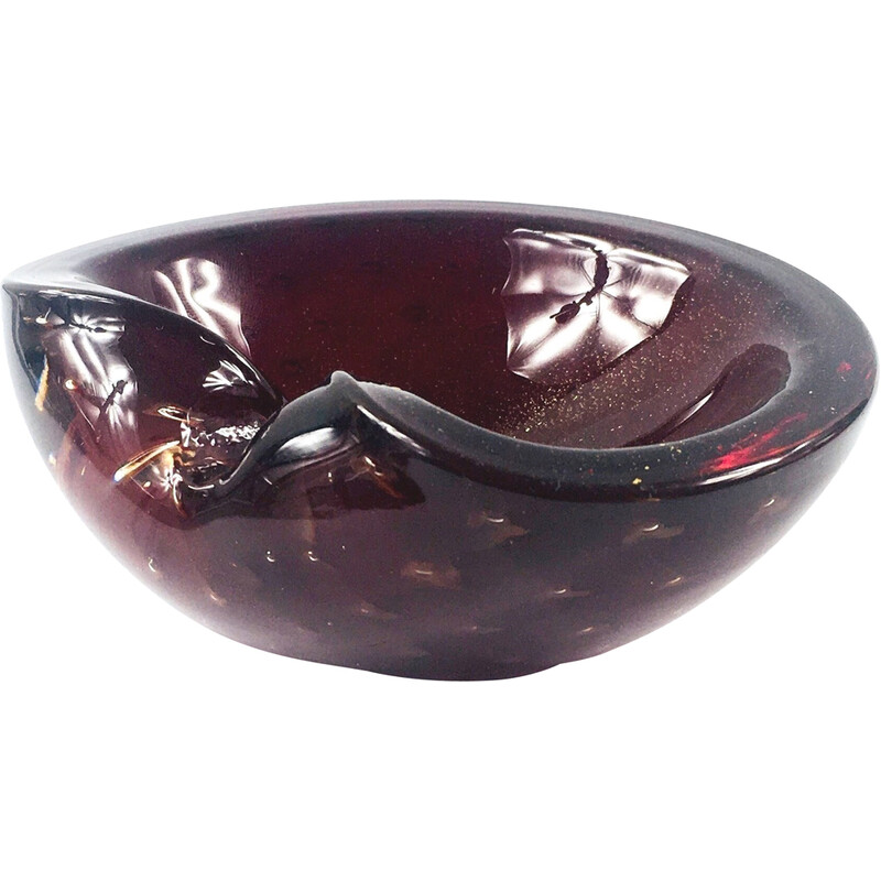 Vintage Bullicante Murano glass ashtray by Barovier and Toso, Italy 1960s