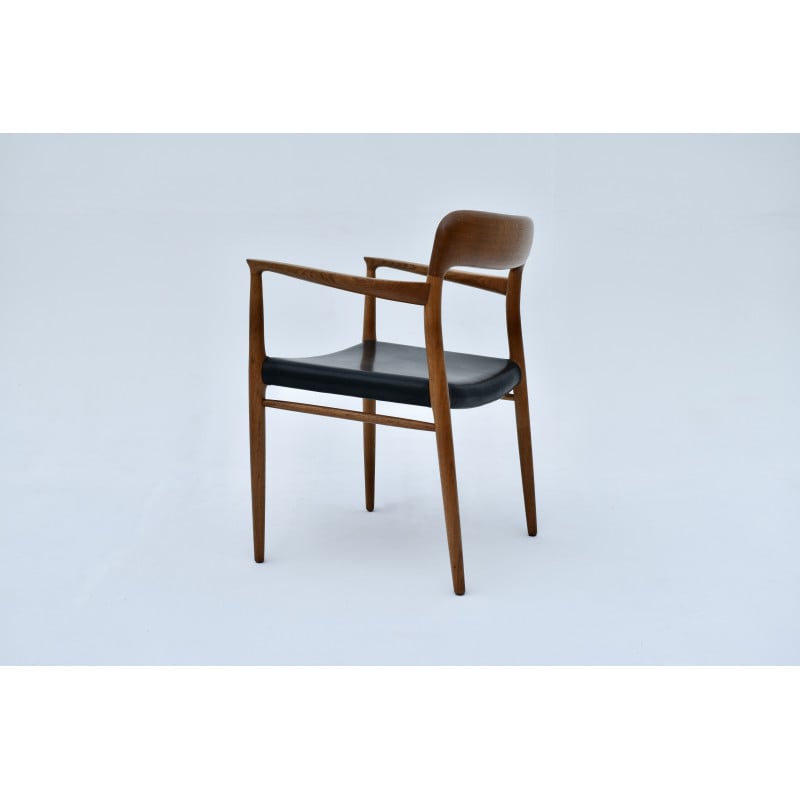 Danish mid century model 56 oakwood armchair by Niels Moller for J L Mollers Mobelfabrik, 1950s