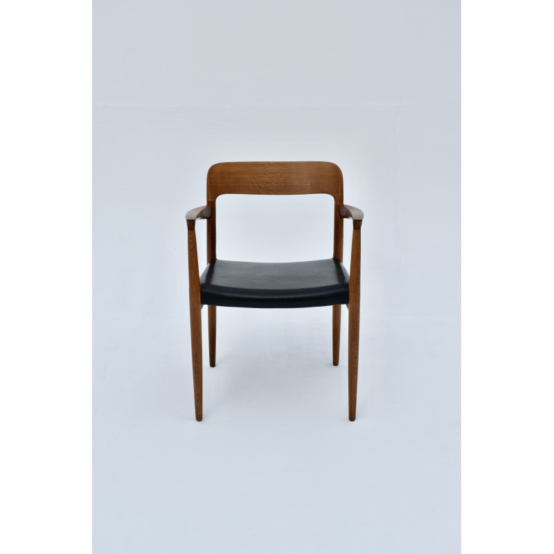 Danish mid century model 56 oakwood armchair by Niels Moller for J L Mollers Mobelfabrik, 1950s