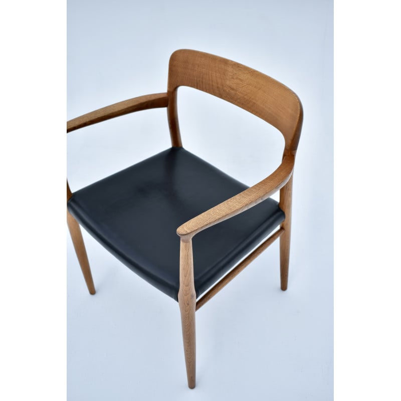 Danish mid century model 56 oakwood armchair by Niels Moller for J L Mollers Mobelfabrik, 1950s