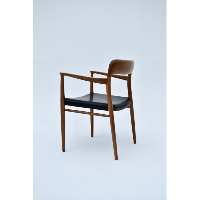 Danish mid century model 56 oakwood armchair by Niels Moller for J L Mollers Mobelfabrik, 1950s