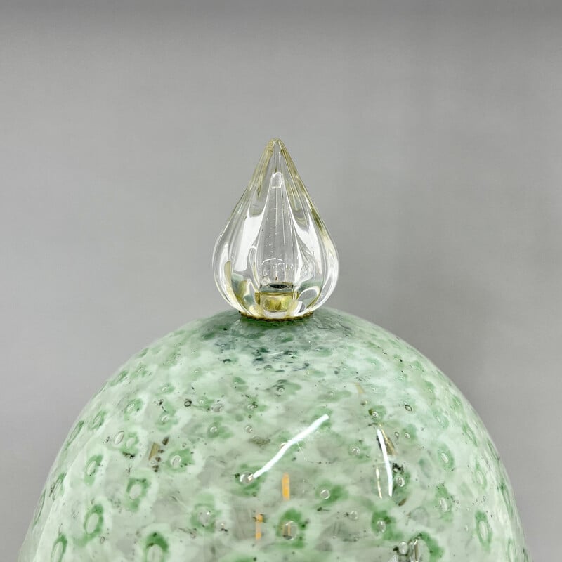 Lámpara de mesa italiana vintage de cristal de Murano Mushroom, años 90