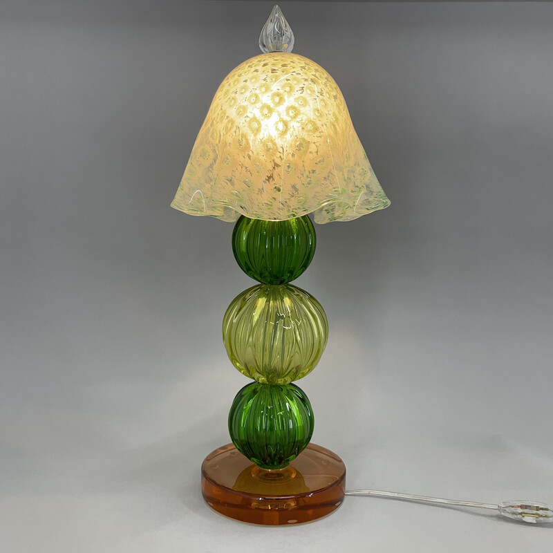 Italian vintage Murano glass Mushroom table lamp, 1990s