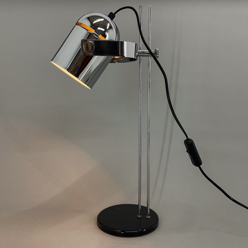 Mid-century adjustable chrome table lamp by Stanislav Indra, Czechoslovakia 1970s