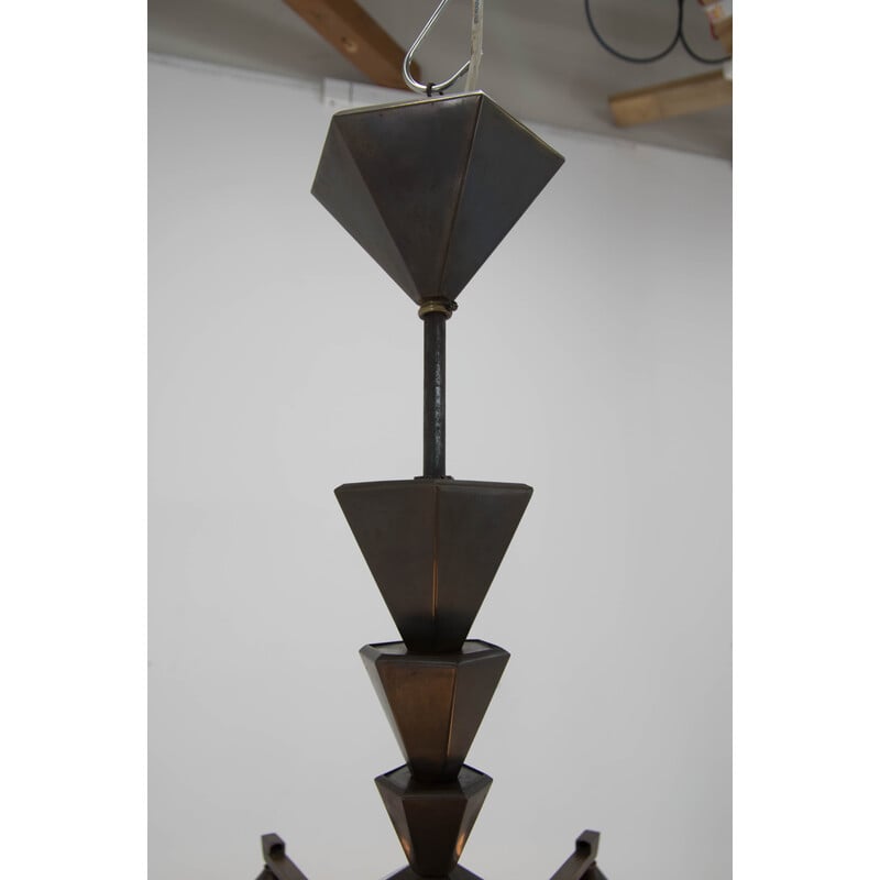 Vintage Cubism chandelier by Franta Anyz, 1920s