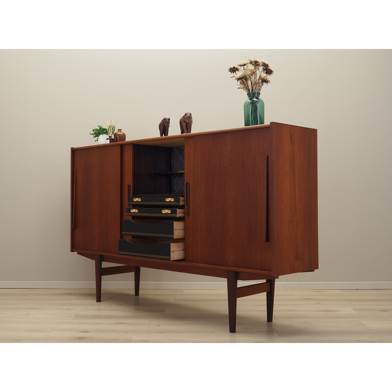 Vintage teak highboard, Denmark 1960s