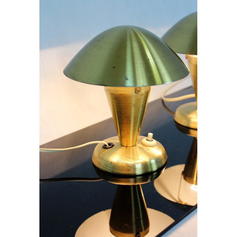 Par de lámparas de mesa vintage de Esc, Checoslovaquia años 40
