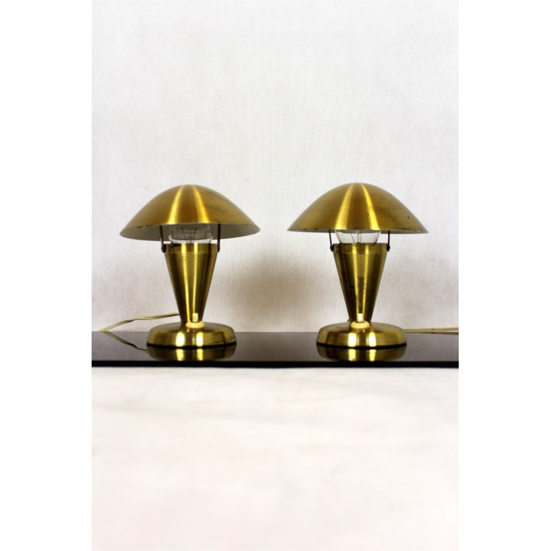 Pair of vintage table lamps by Esc, Czechoslovakia 1940s