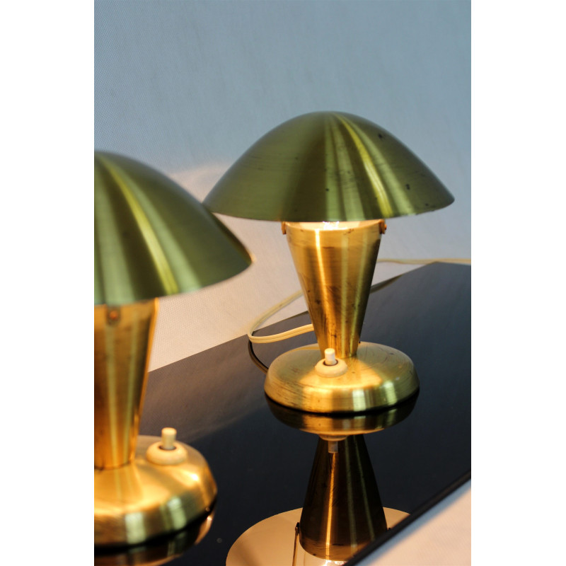 Par de lámparas de mesa vintage de Esc, Checoslovaquia años 40