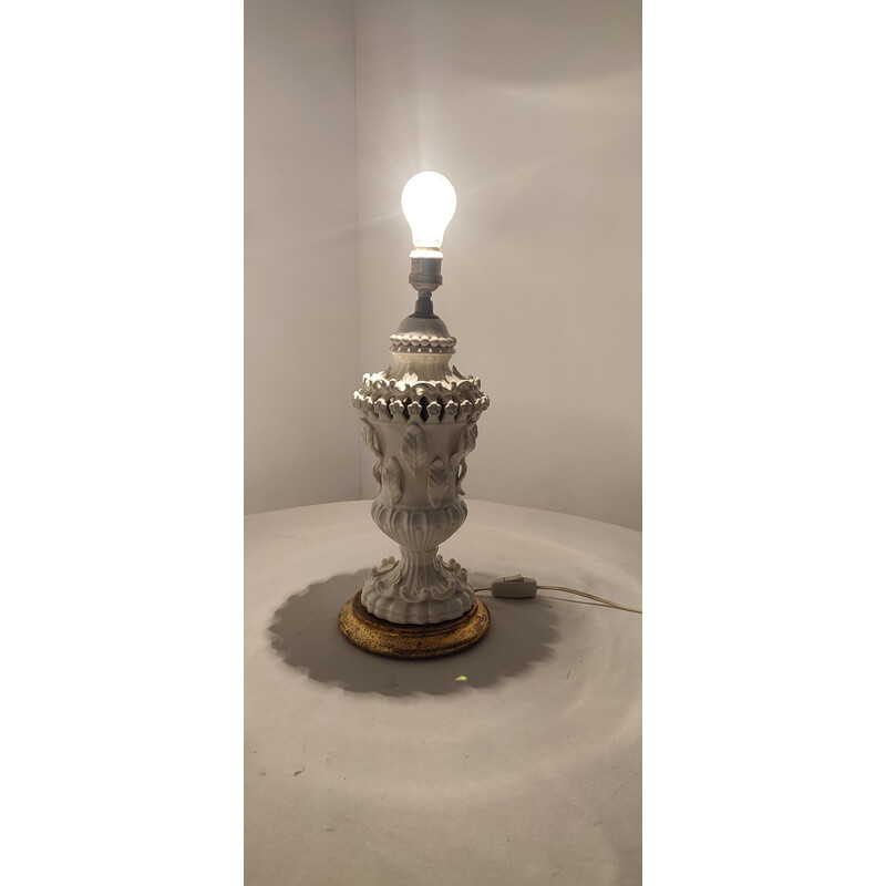 Lampada da tavolo in ceramica vintage di Manises, Spagna 1960