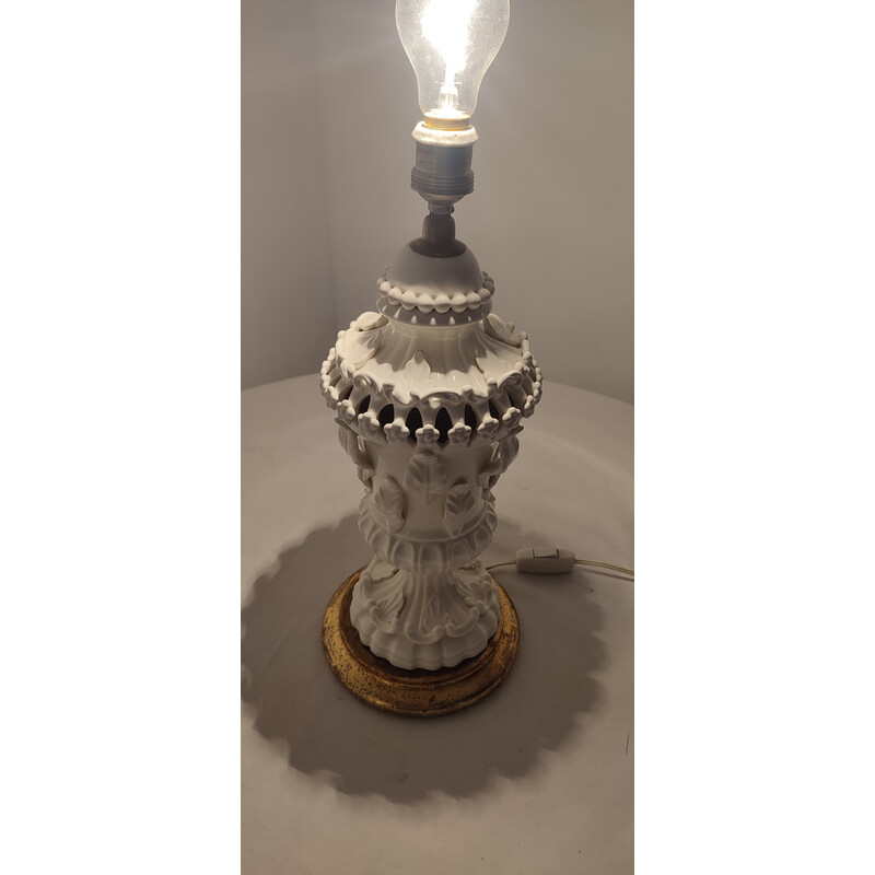 Vintage keramische tafellamp van Manises, Spanje 1960