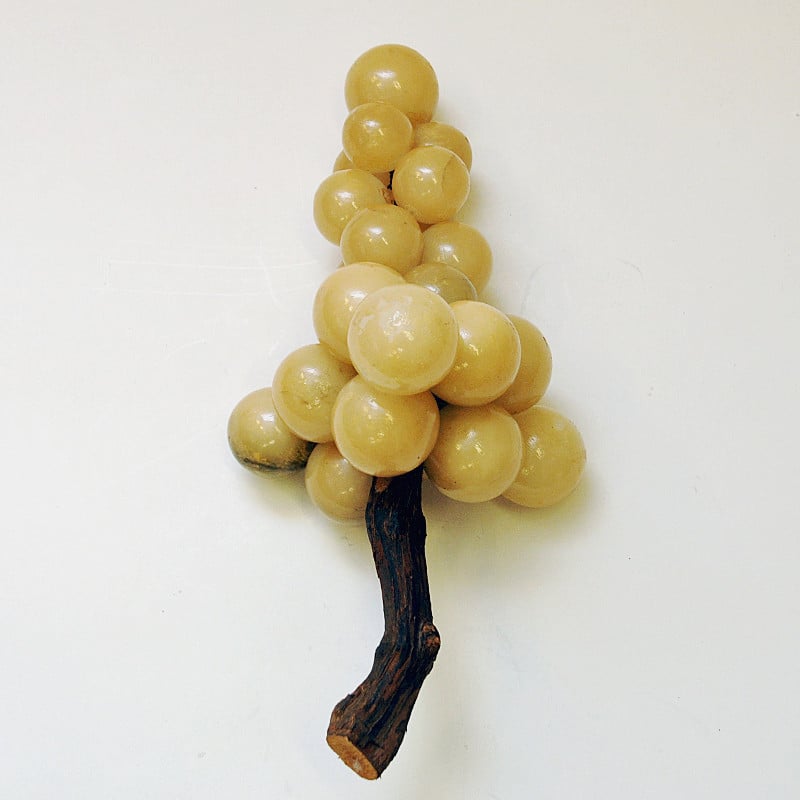Vintage albasten druiventak sculptuur, Italië 1950