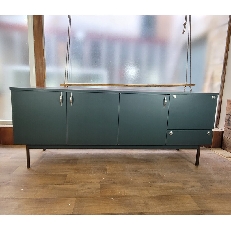 Vintage rosewood sideboard with taupe shelves, 1960-1970