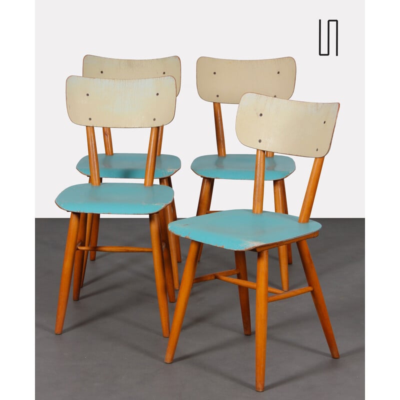 Set van 4 vintage stoelen van Ton, Tsjechië 1960