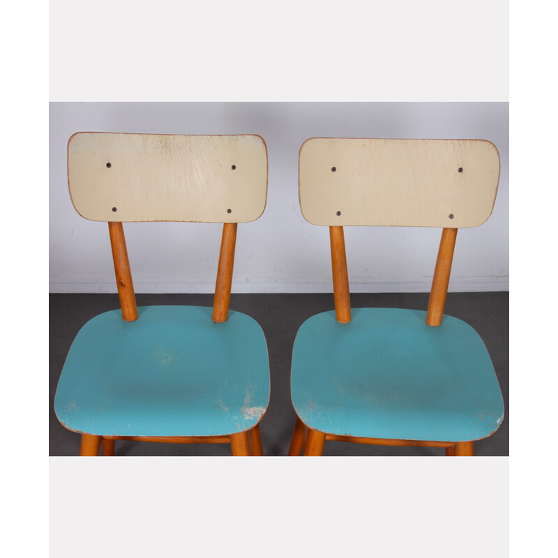 Conjunto de 4 cadeiras de vindima por Ton, República Checa 1960