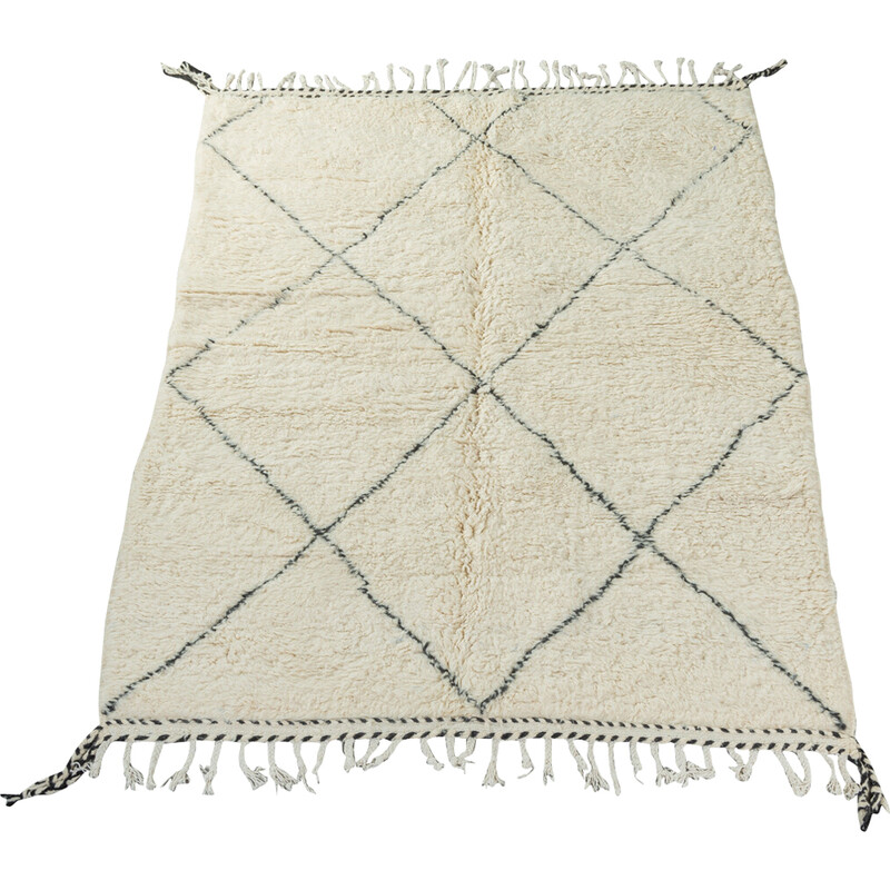 Vintage Midi Beni IV wollen berber tapijt, Marokko