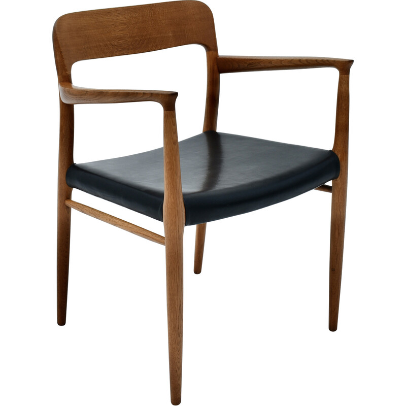 Danish mid century model 56 oakwood armchair by Niels Moller for J L Mollers Mobelfabrik, 1950s
