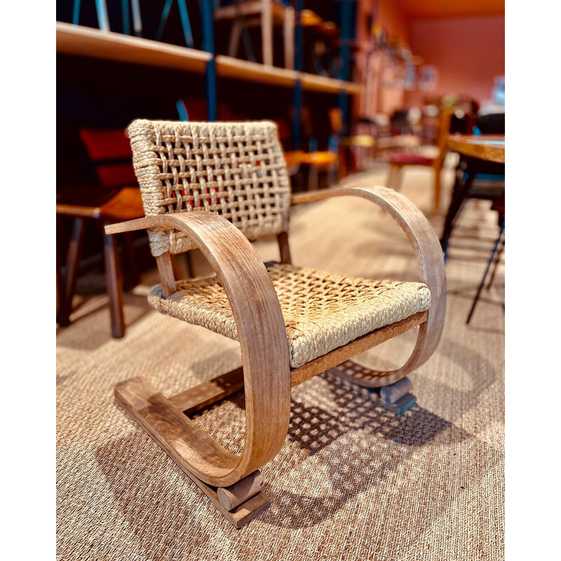 Vintage fauteuil van Audoux en Minet, 1940-1950