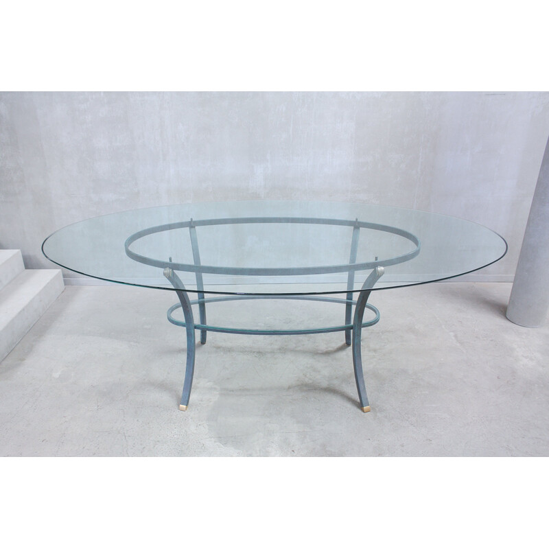 French vintage oval dining table by Pierre Vandel, 1970s
