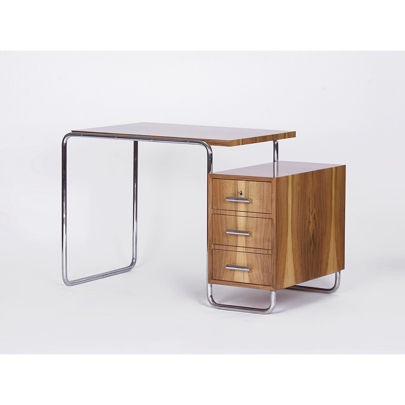 Vintage functionalist desk in tubular steel, 1930s