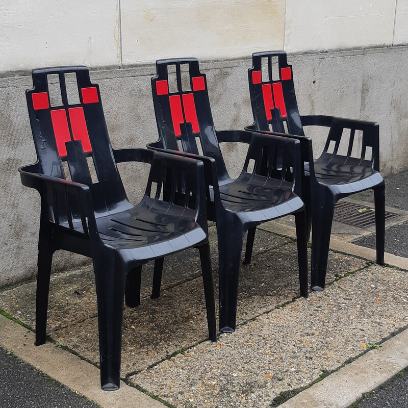 Set of 3 vintage garden chairs by Pierre Paulin for Stamp, 1970