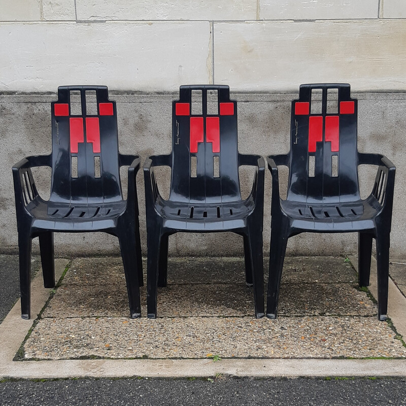 Set of 3 vintage garden chairs by Pierre Paulin for Stamp, 1970