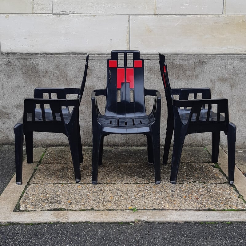 Conjunto de 3 cadeiras de jardim vintage de Pierre Paulin para Stamp, 1970