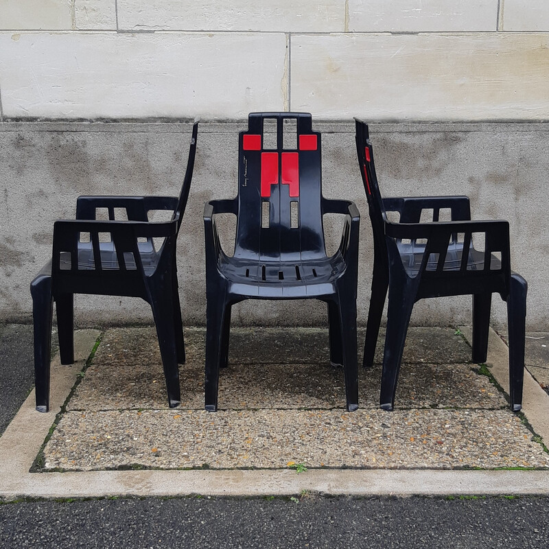 Set di 3 sedie da giardino vintage di Pierre Paulin per Stamp, 1970