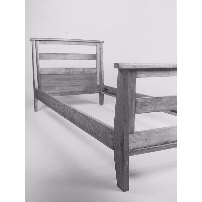 Tagesbett aus Eichenholz und Stoff von Rene Gabriel, 1950er Jahre