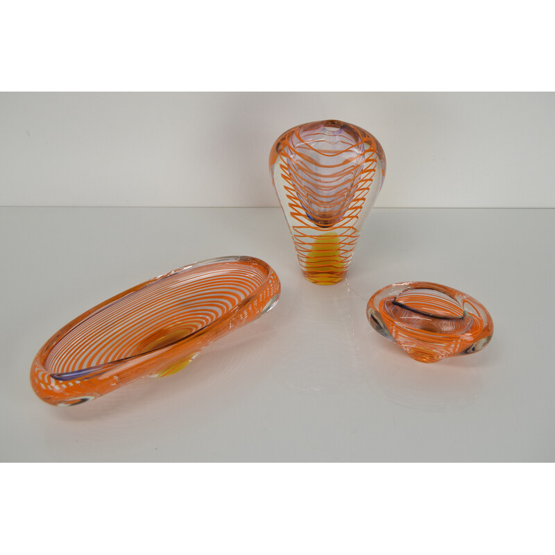 Set of vintage Art Glass by Ivo Rozsypal, Czechoslovakia 1970s