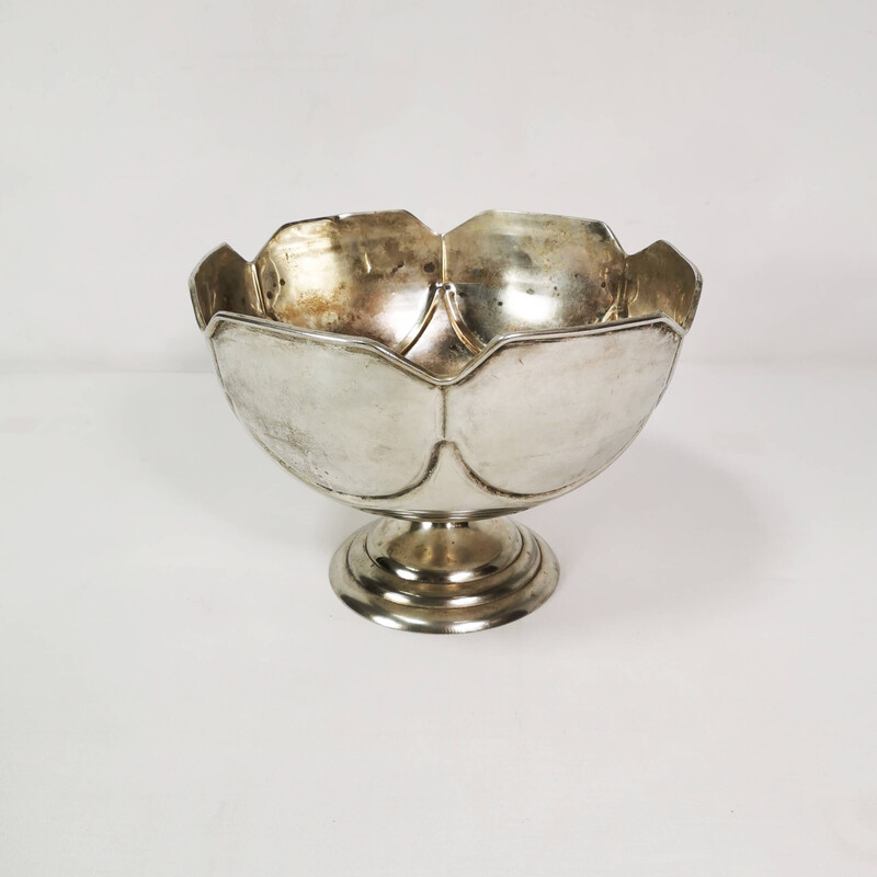 Art Deco vintage silver-plated copper bowl, Germany 1930s