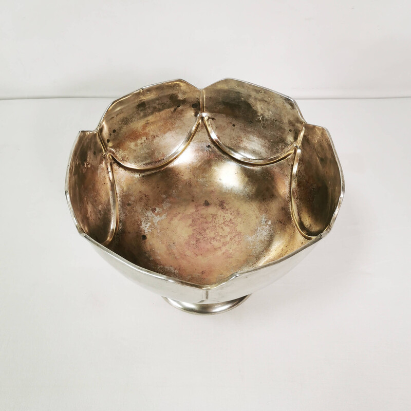 Art Deco vintage silver-plated copper bowl, Germany 1930s