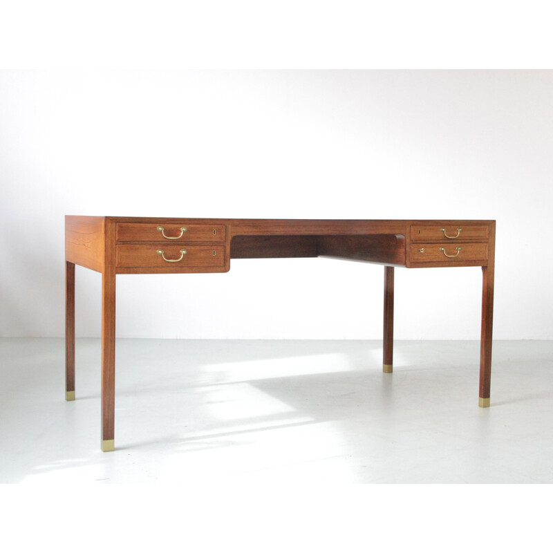 Scandinavian vintage desk in Rio rosewood by Ole Wanscher for A.J. Iversen