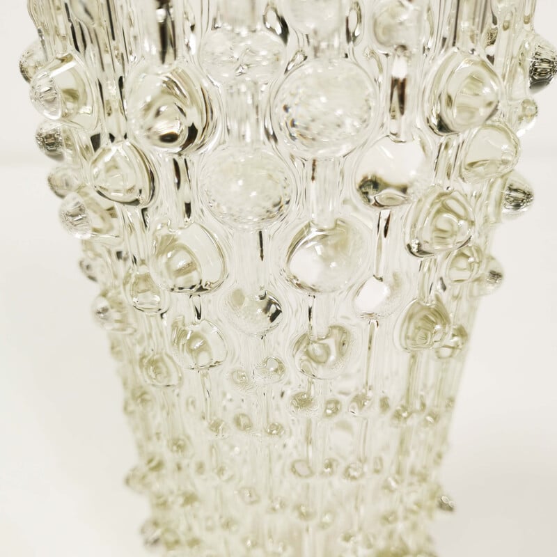 Vintage glass vase by F. Pecena for Huta Hermanowa, Czechoslovakia 1970s