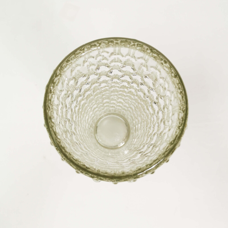 Vase vintage en verre par F. Pecena pour Huta Hermanowa, Tchécoslovaquie 1970
