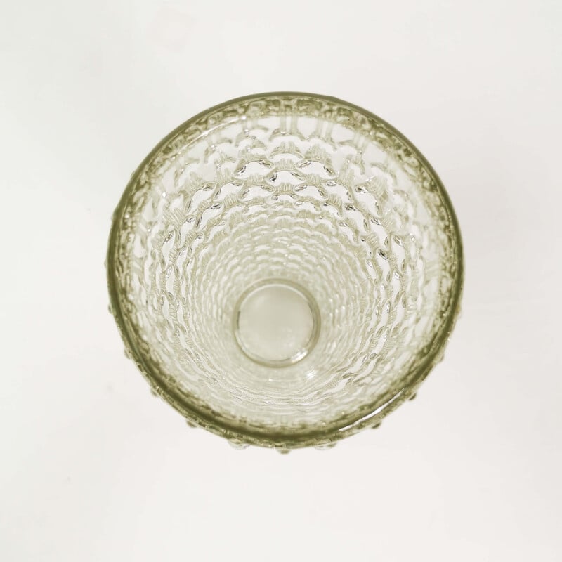 Vintage glass vase by F. Pecena for Huta Hermanowa, Czechoslovakia 1970s