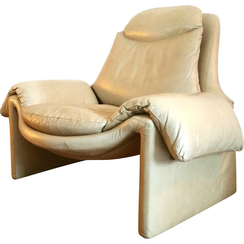 Saporiti leather armchair, Vittorio INTROINI - 1970s
