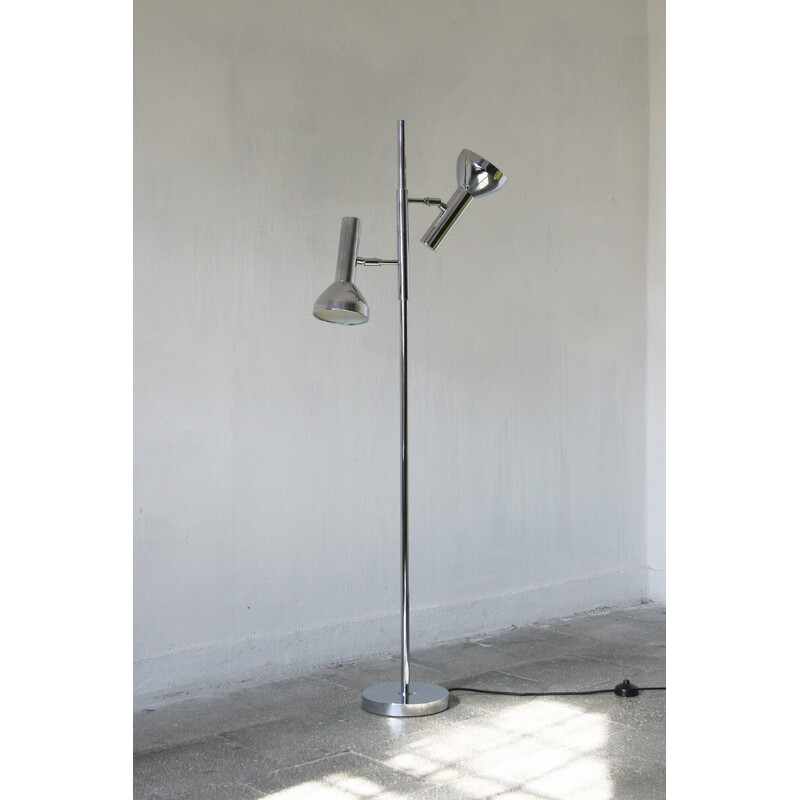 Adjustable mid-century chrome floor lamp by Cosack