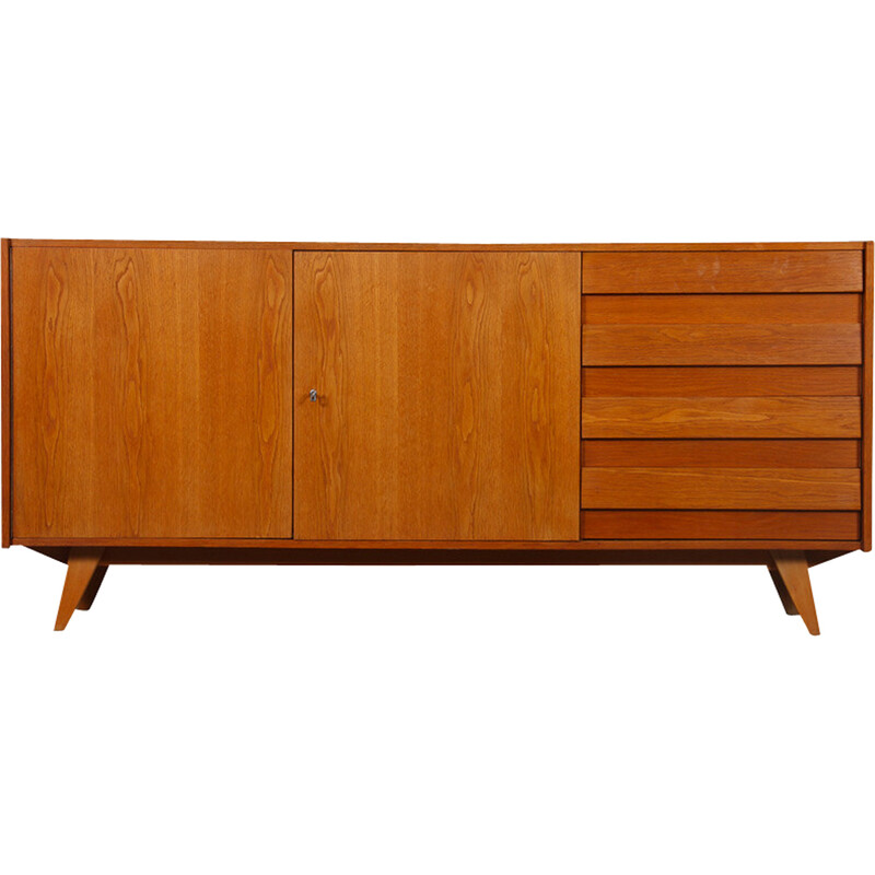 Credenza vintage in legno U-460 di Jiroutek per Interier Praha, 1960