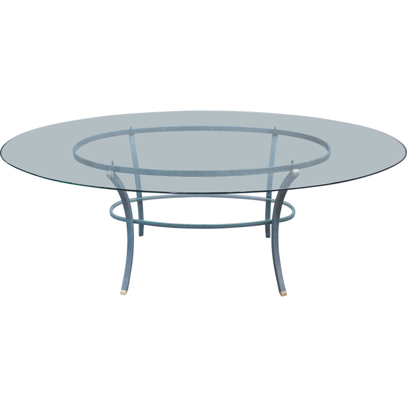 French vintage oval dining table by Pierre Vandel, 1970s