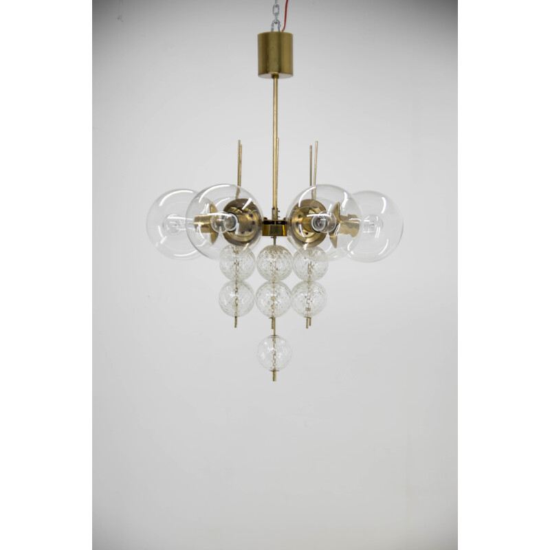 Vintage chandelier by Jaroslav Bejvl for Kamenicky Senov, 1980s