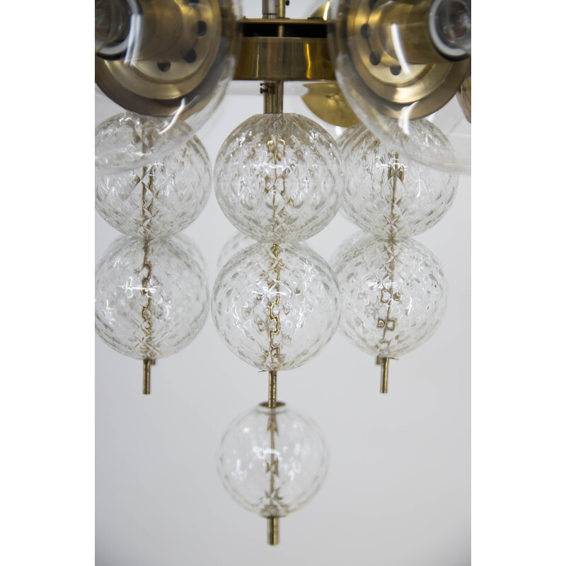 Vintage chandelier by Jaroslav Bejvl for Kamenicky Senov, 1980s