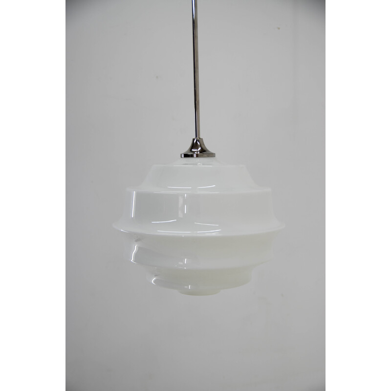 Vintage glass pendant lamp, Czechoslovakia 1960s