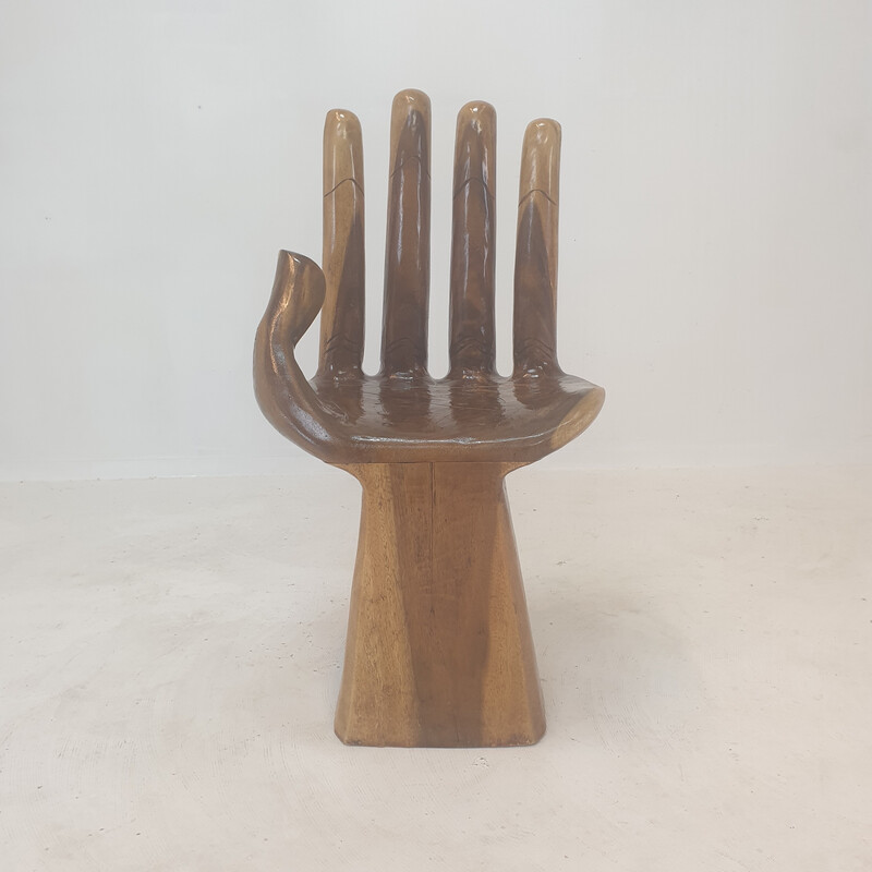 Vintage wooden hand chair, 1970s