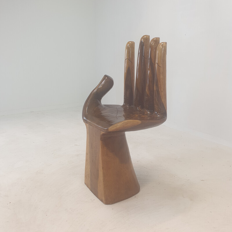 Vintage houten handstoel, 1970