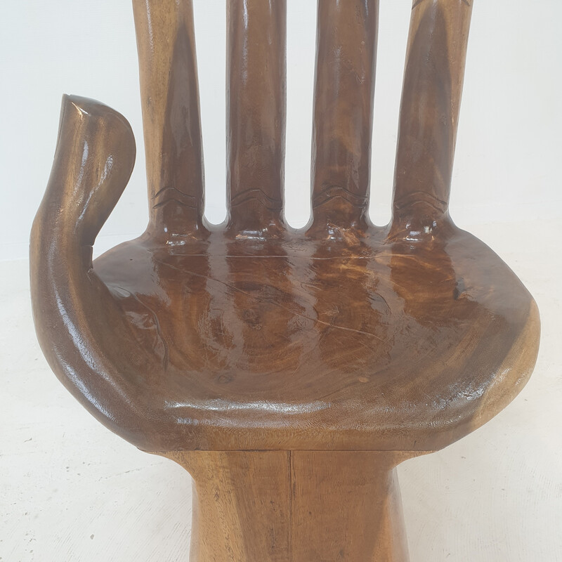 Vintage wooden hand chair, 1970s