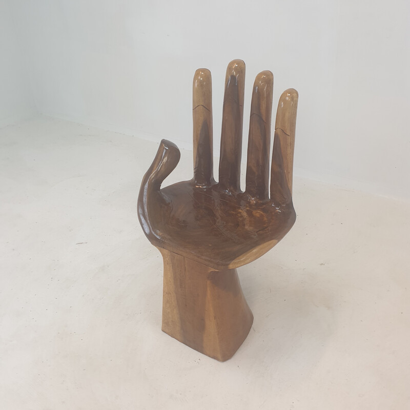 Vintage wooden hand chair, 1970s