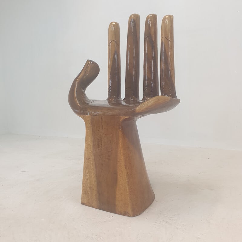 Chaise main vintage en bois, 1970