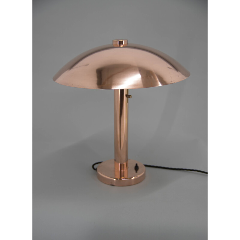 Bauhaus Vintage Mushroom Kupfer Tischlampe, 1930er Jahre