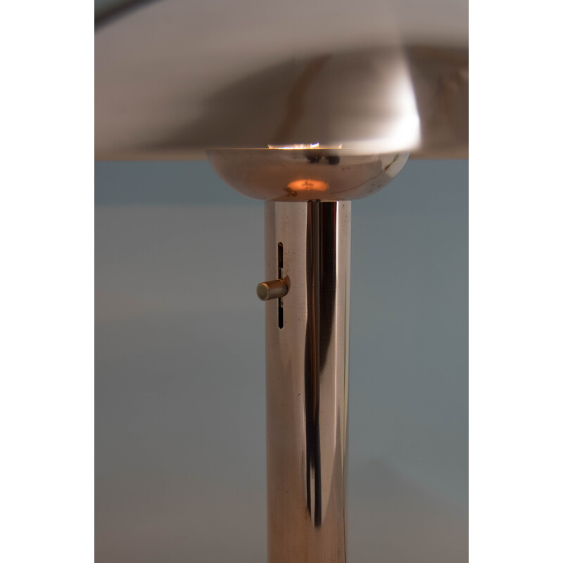 Lámpara de mesa de cobre Mushroom vintage de la Bauhaus, años 30